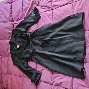 Vintage Laura Winston Classic Black Trench Coat Size 8/10 M